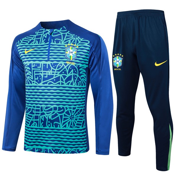 Sudadera De Training Brasil 2024-2025 Verde Azul 3